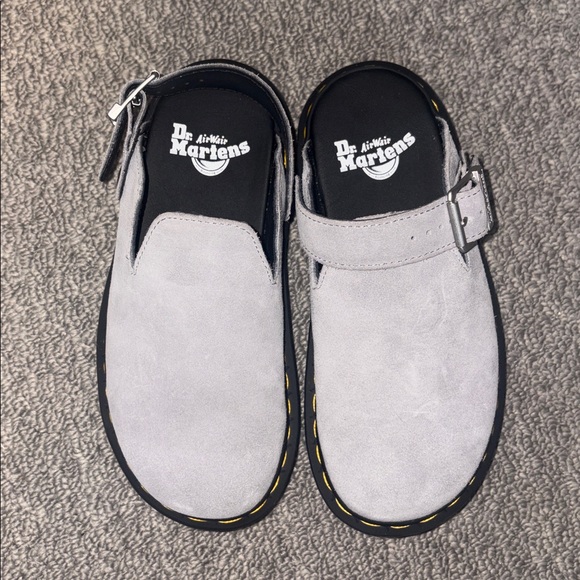 NWT DR. MARTENS Zebzag Suede Slingback Platform Mule in Grey - Picture 7 of 9